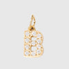 1 Piece Diameter 8mm 304 Stainless Steel Zircon 14K Gold Plated Letter Polished Pendant