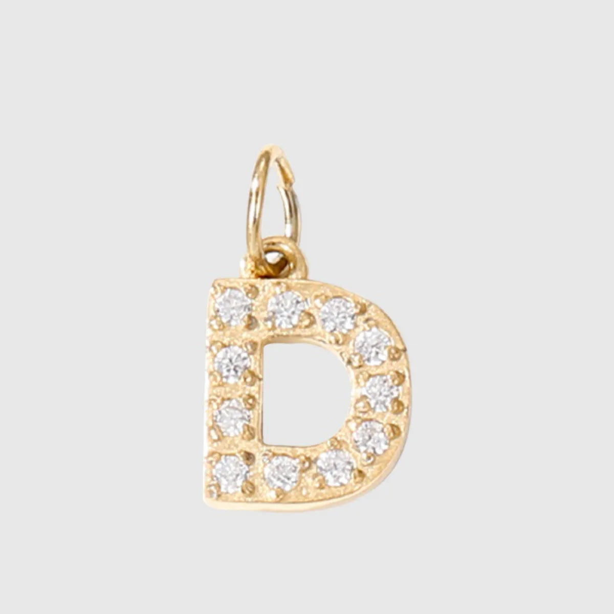 1 Piece Diameter 8mm 304 Stainless Steel Zircon 14K Gold Plated Letter Polished Pendant