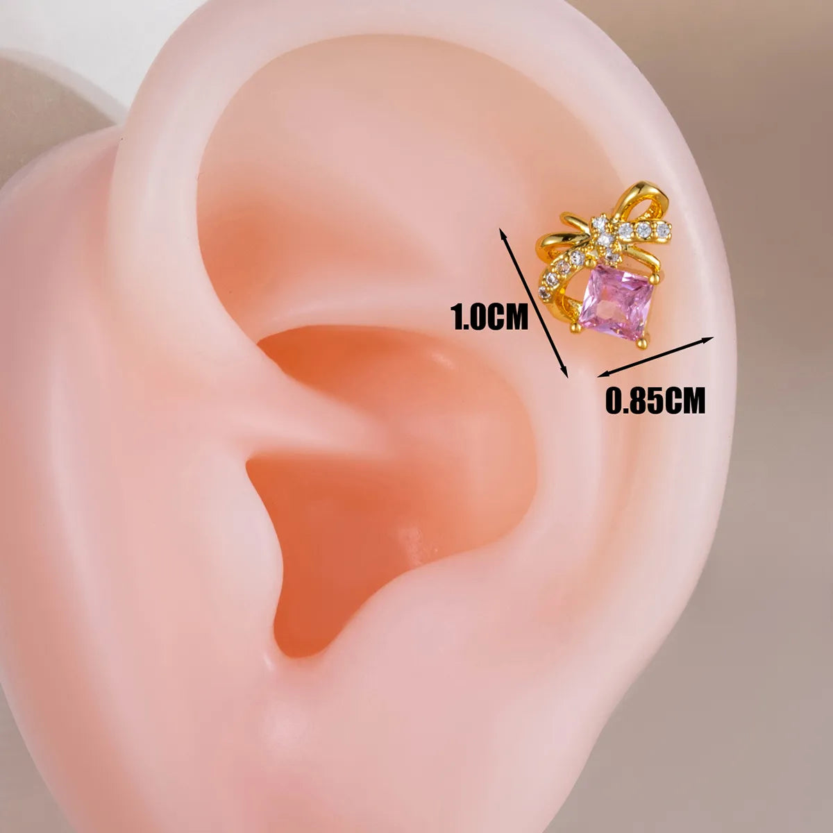 1 Piece Ear Cartilage Rings & Studs Casual Classic Style Color Block Copper Inlay Zircon Ear Cartilage Rings & Studs