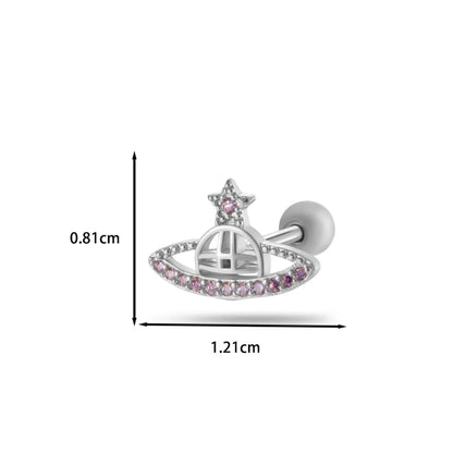 1 Piece Ear Cartilage Rings & Studs Casual Classic Style Korean Style Flower Bow Knot Copper Inlay Zircon