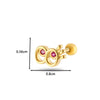 1 Piece Ear Cartilage Rings & Studs Casual Classic Style Korean Style Moon Heart Shape Copper Inlay Zircon