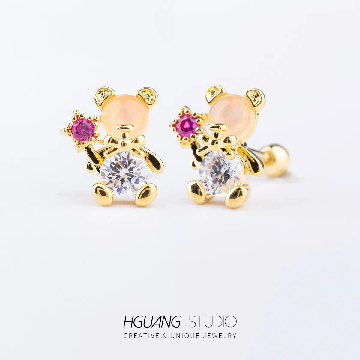 1 Piece Ear Cartilage Rings & Studs Casual Cute Simple Style Leaf Heart Shape Crown 316L Stainless Steel  Copper Inlay Zircon Gold Plated Ear Cartilage Rings & Studs