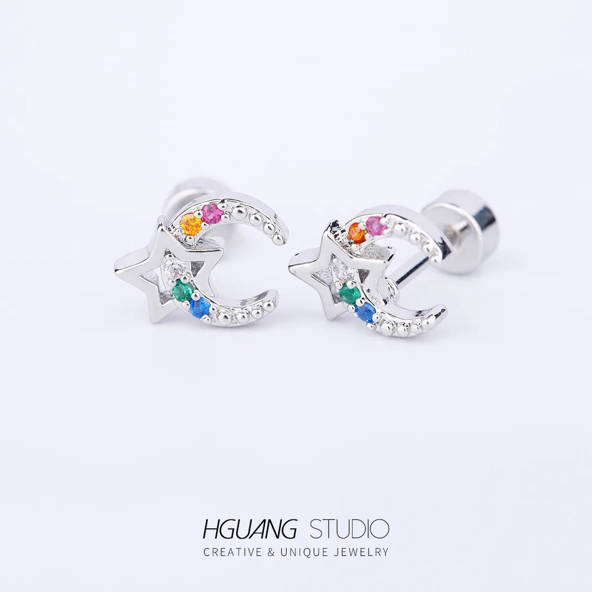 1 Piece Ear Cartilage Rings & Studs Casual Cute Simple Style Leaf Heart Shape Crown 316L Stainless Steel  Copper Inlay Zircon Gold Plated Ear Cartilage Rings & Studs