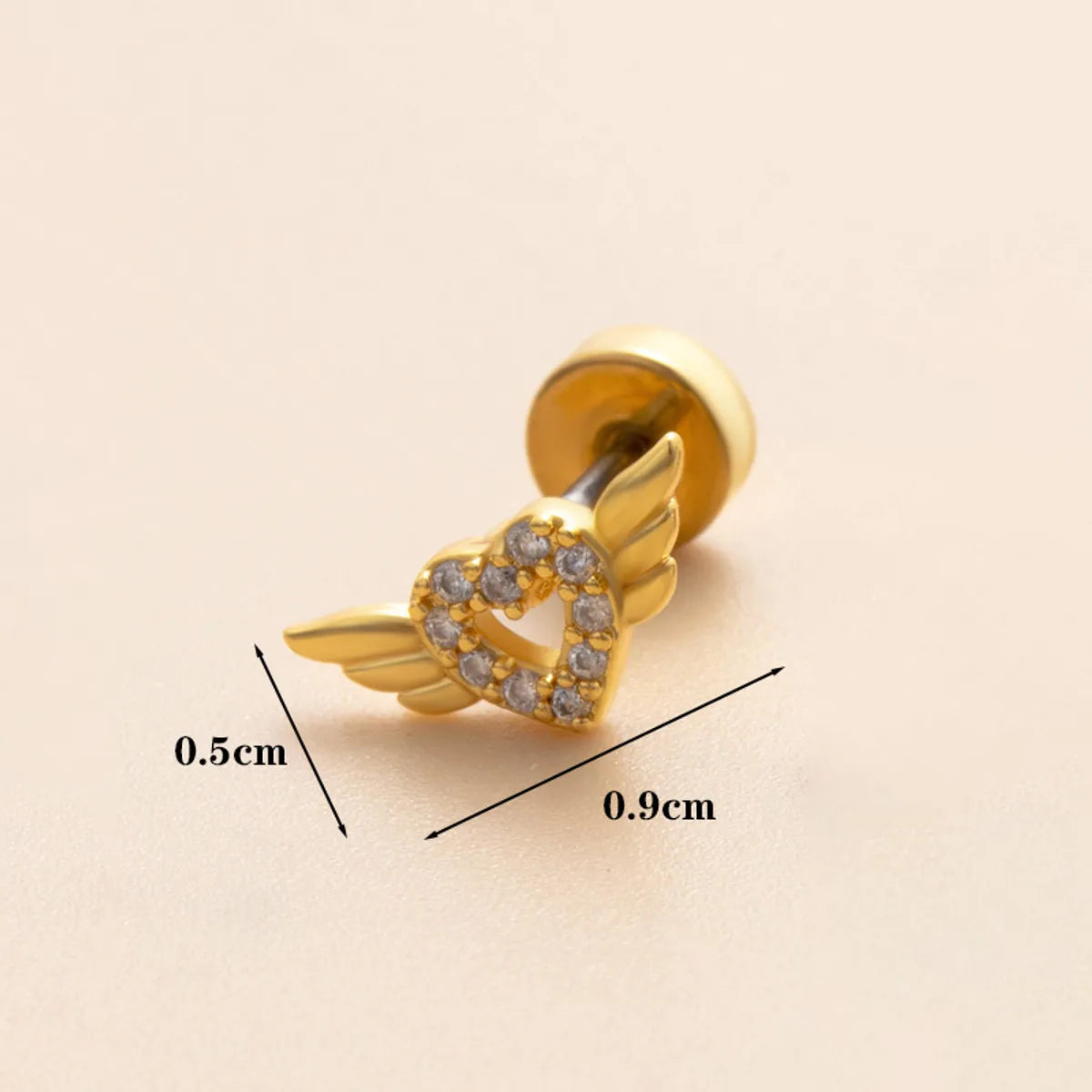 1 Piece Ear Cartilage Rings & Studs Classic Style Geometric Copper Polishing Inlay Diamond 18K Gold Plated Ear Cartilage Rings & Studs