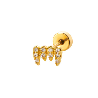 1 Piece Ear Cartilage Rings & Studs Classic Style Geometric Copper Polishing Inlay Diamond 18K Gold Plated Ear Cartilage Rings & Studs