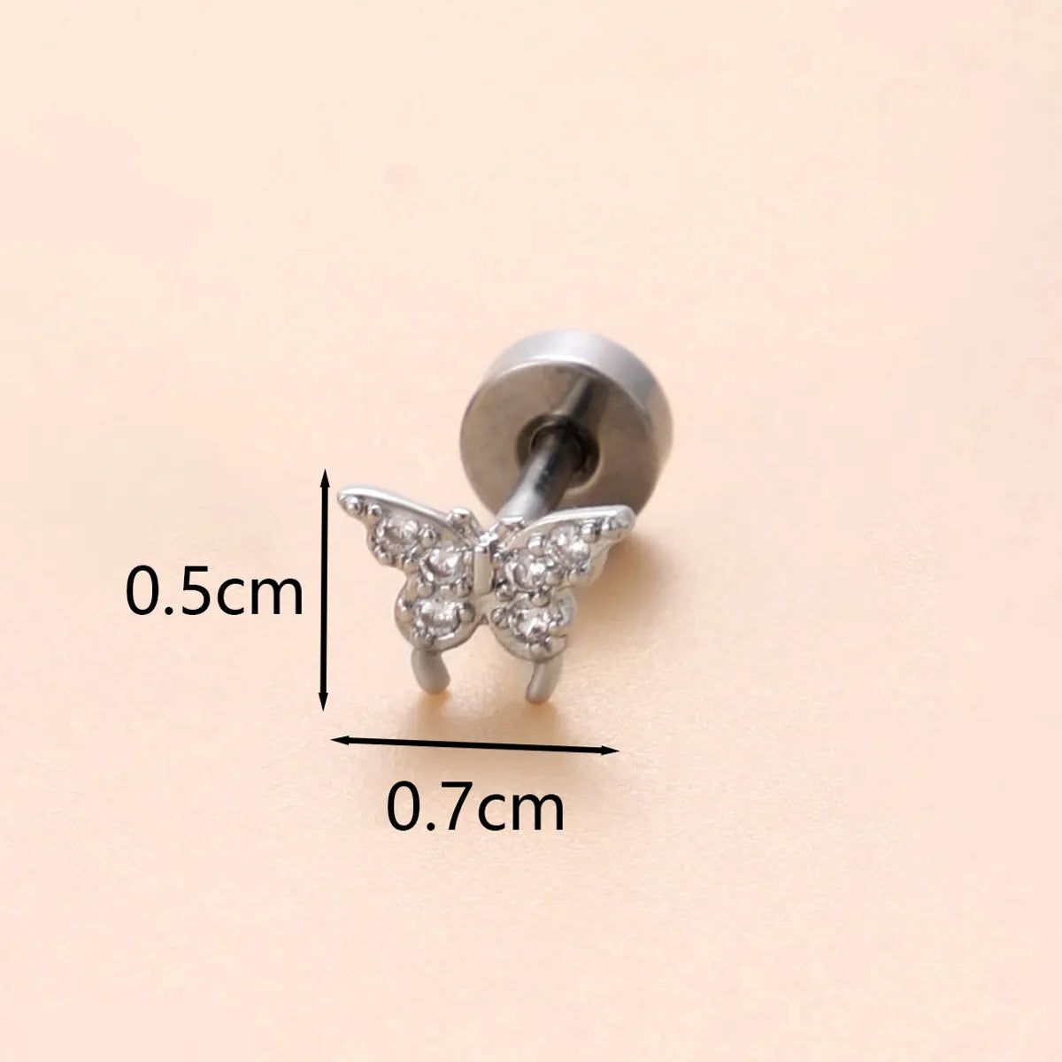 1 Piece Ear Cartilage Rings & Studs Classic Style Star Flower Butterfly 316 Stainless Steel  Copper Polishing Inlay Zircon 18K Gold Plated Ear Cartilage Rings & Studs