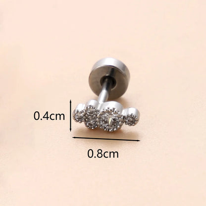 1 Piece Ear Cartilage Rings & Studs Classic Style Star Flower Butterfly 316 Stainless Steel  Copper Polishing Inlay Zircon 18K Gold Plated Ear Cartilage Rings & Studs