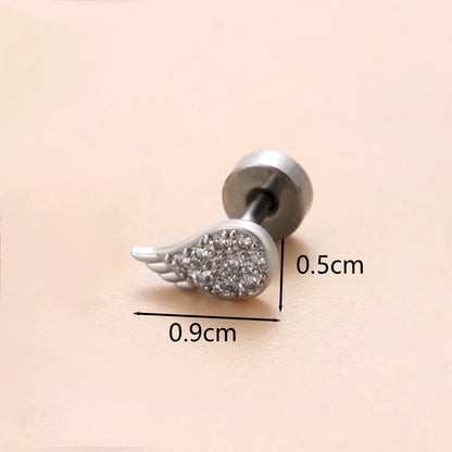 1 Piece Ear Cartilage Rings & Studs Classic Style Star Flower Butterfly 316 Stainless Steel  Copper Polishing Inlay Zircon 18K Gold Plated Ear Cartilage Rings & Studs