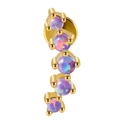 1 Piece Ear Cartilage Rings & Studs French Style Simple Style Geometric 304 Stainless Steel Copper Inlay Gem Zircon 18K Gold Plated Lip Rings Ear Cartilage Rings & Studs