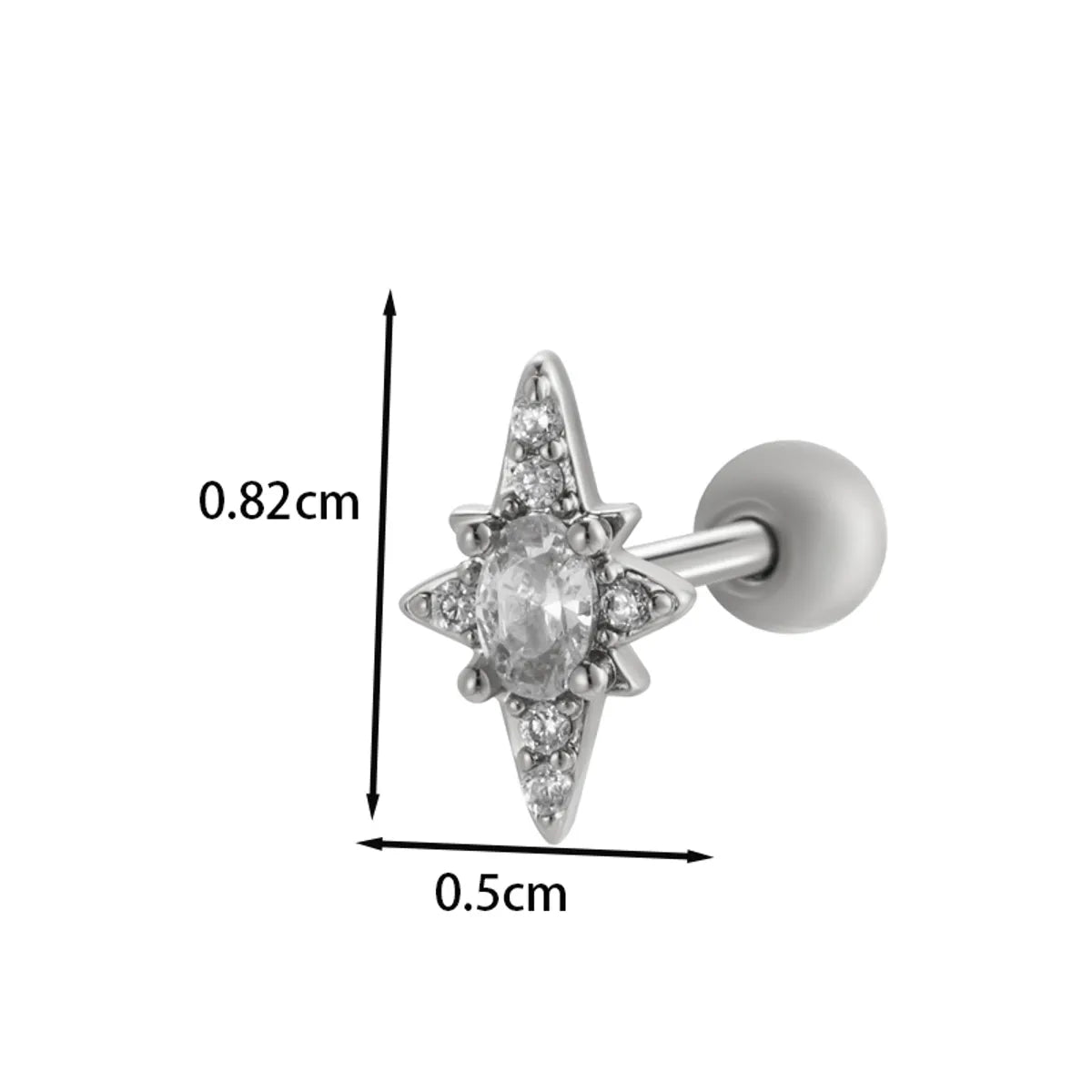 1 Piece Ear Cartilage Rings & Studs IG Style French Style Korean Style Water Droplets Flower Bee Copper Inlay Zircon