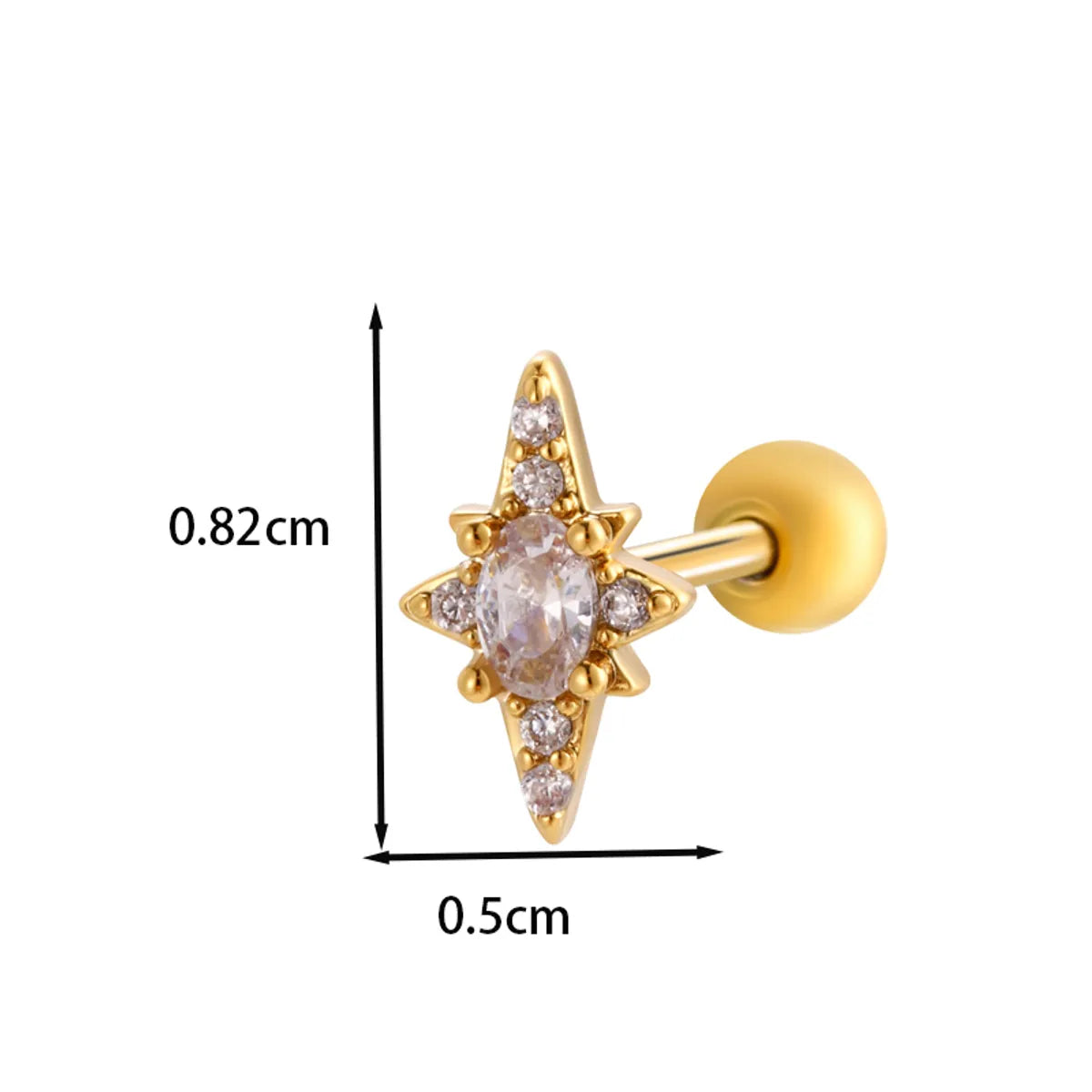 1 Piece Ear Cartilage Rings & Studs IG Style French Style Korean Style Water Droplets Flower Bee Copper Inlay Zircon