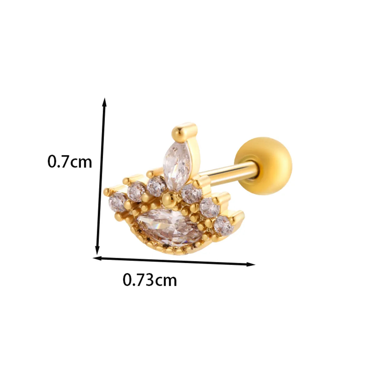 1 Piece Ear Cartilage Rings & Studs IG Style French Style Korean Style Water Droplets Flower Bee Copper Inlay Zircon