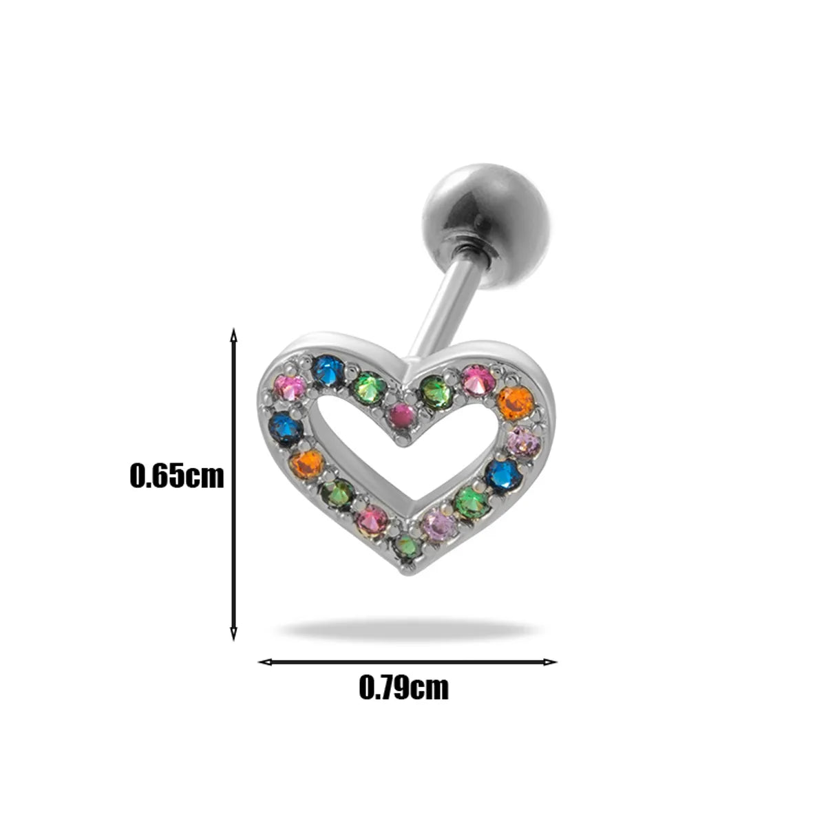 1 Piece Ear Cartilage Rings & Studs IG Style French Style Simple Style Heart Shape Flower Butterfly Copper Hollow Out Inlay Zircon