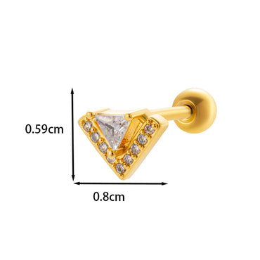 1 Piece Ear Cartilage Rings & Studs IG Style French Style Simple Style Star Flower Butterfly Copper Inlay Zircon