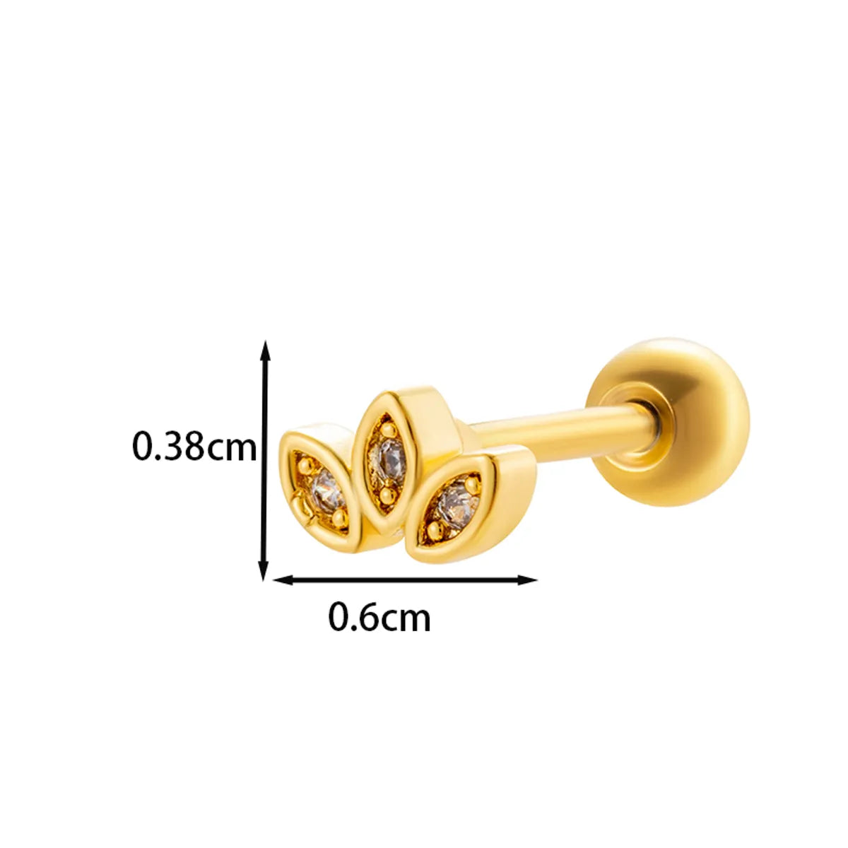 1 Piece Ear Cartilage Rings & Studs IG Style French Style Simple Style Star Flower Butterfly Copper Inlay Zircon