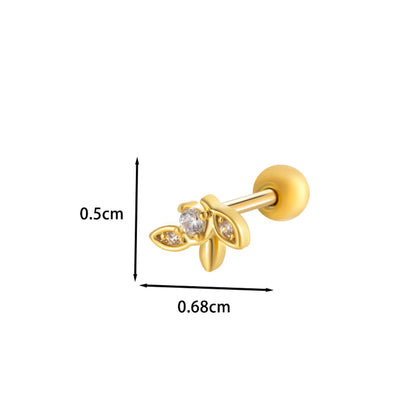 1 Piece Ear Cartilage Rings & Studs Princess Cute Sweet Heart Shape Butterfly Bow Knot 316 Stainless Steel  Copper Inlay Zircon Ear Cartilage Rings & Studs