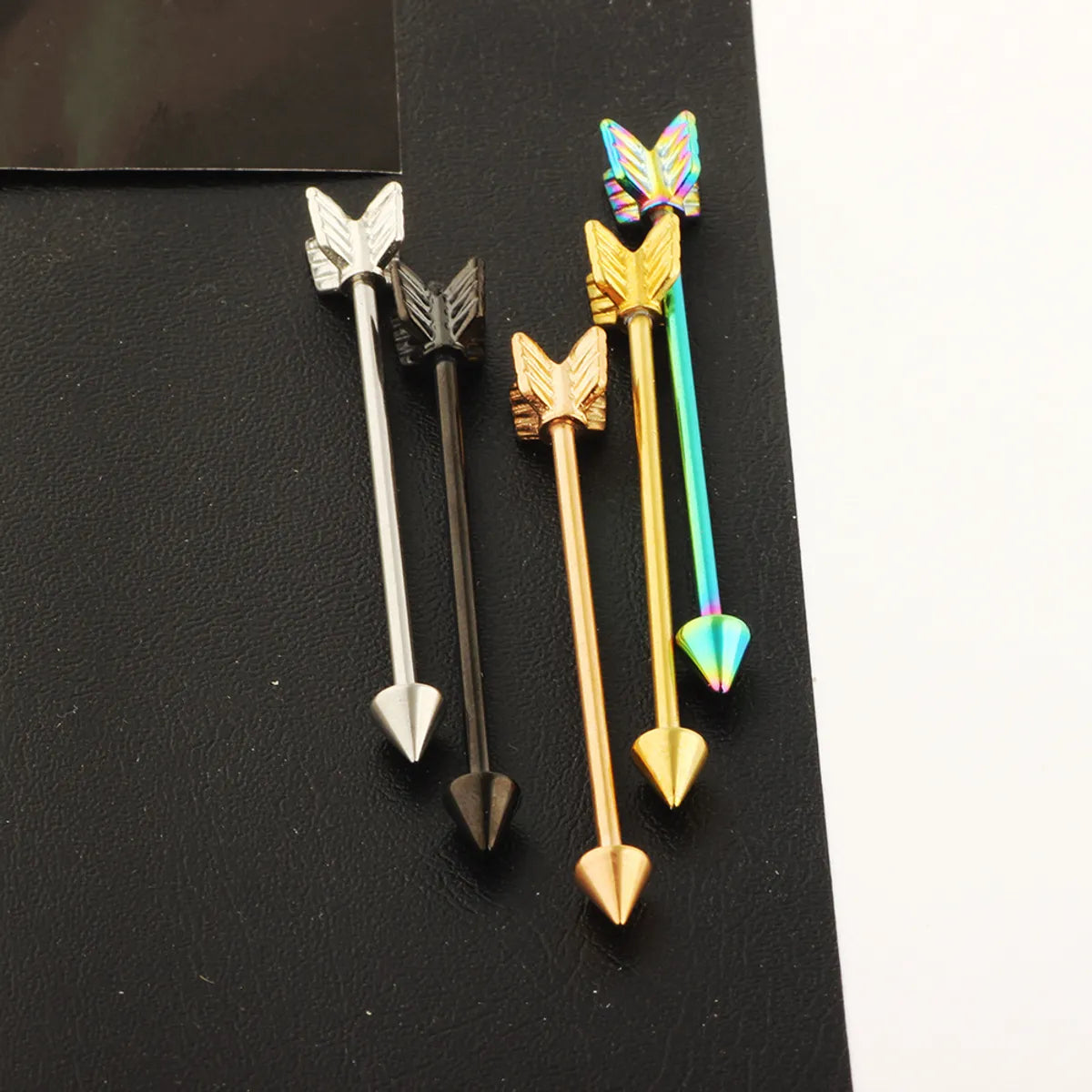 1 Piece Ear Cartilage Rings & Studs Simple Style Arrow 304 Stainless Steel Plating 18K Gold Plated Ear Cartilage Rings & Studs