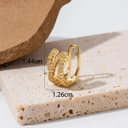 1 Piece Ear Cartilage Rings & Studs Simple Style Classic Style Heart Shape Butterfly Bow Knot Copper Inlay Zircon Ear Cartilage Rings & Studs