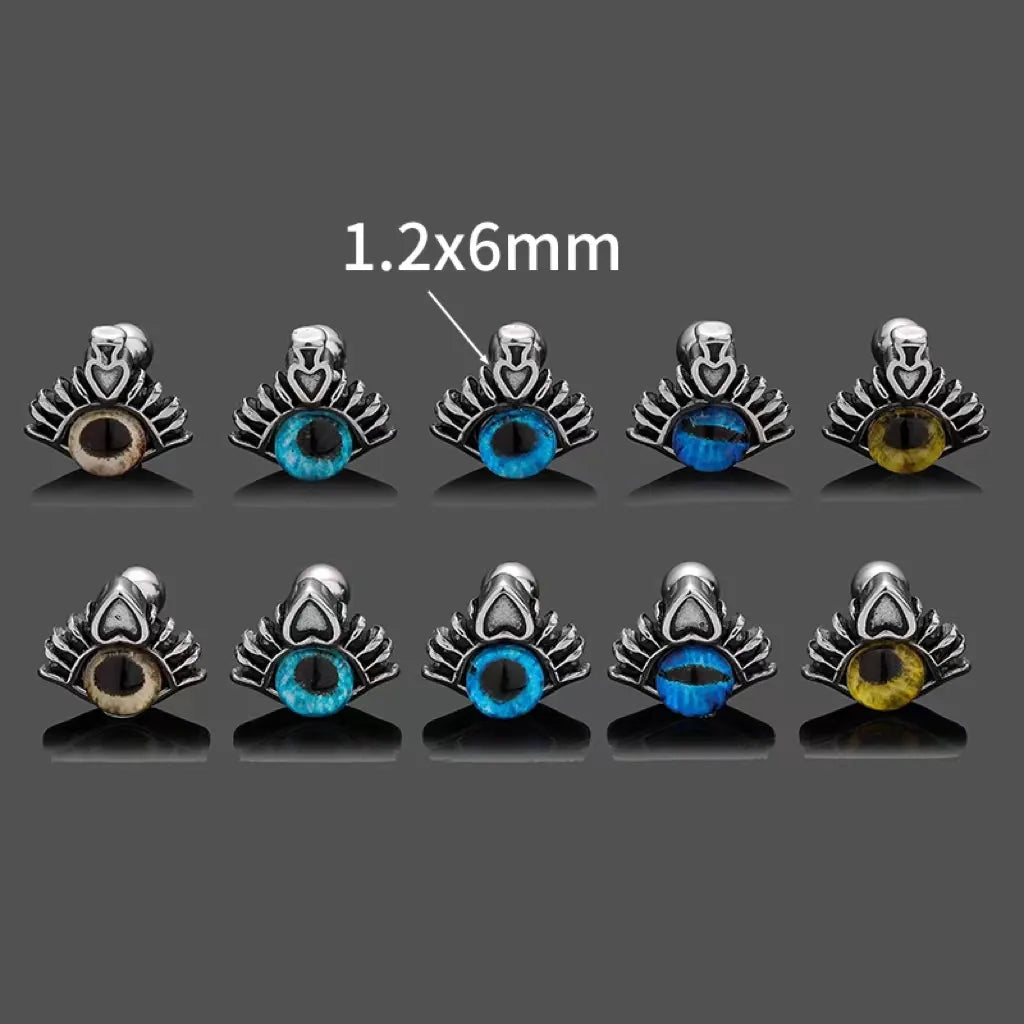 1 Piece Ear Cartilage Rings & Studs Simple Style Classic Style Heart Shape Eye 316L Stainless Steel  Inlay Rhinestones Ear Cartilage Rings & Studs