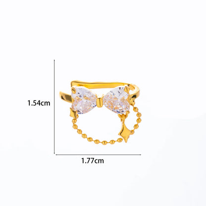 1 Piece Ear Cartilage Rings & Studs Simple Style Classic Style Pearl Flower Butterfly Copper Inlay Zircon Ear Cartilage Rings & Studs