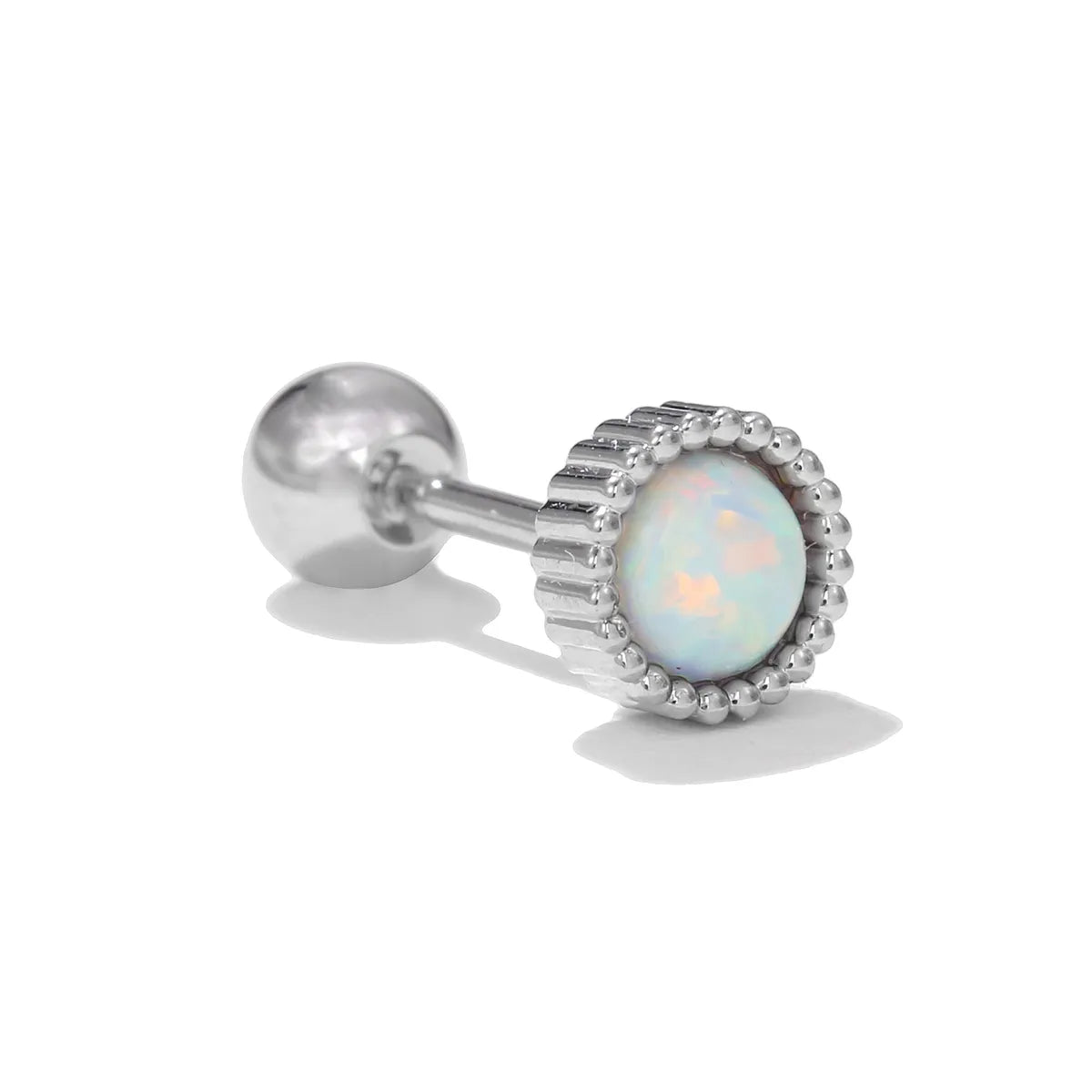 1 Piece Ear Cartilage Rings & Studs Simple Style Geometric Brass Plating Inlay Opal Zircon 18K Gold Plated Ear Cartilage Rings & Studs