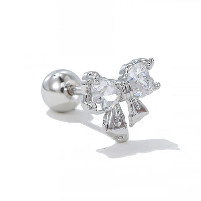 1 Piece Ear Cartilage Rings & Studs Simple Style Geometric Brass Plating Inlay Zircon Ear Cartilage Rings & Studs