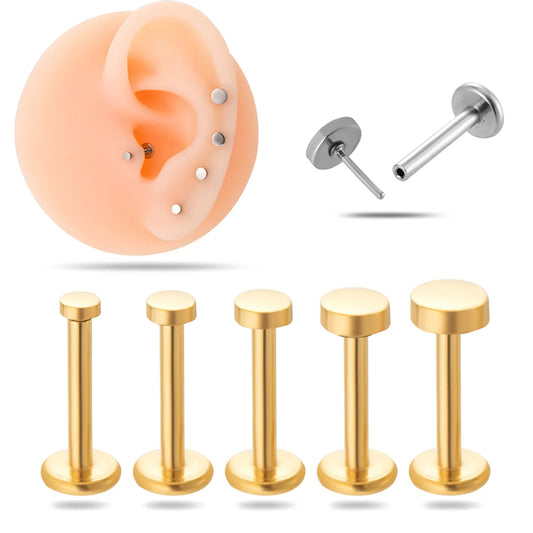 1 Piece Ear Cartilage Rings & Studs Simple Style Geometric Round Stainless Steel Plating Ear Cartilage Rings & Studs