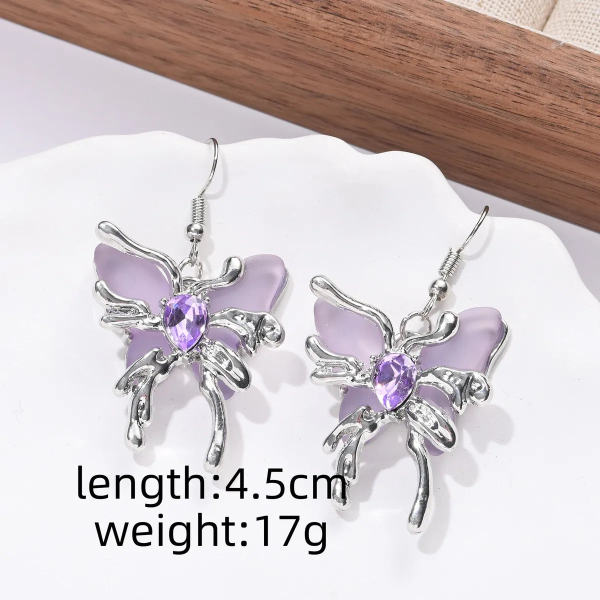 1 Piece Elegant Cute Streetwear Butterfly Asymmetrical Alloy Drop Earrings