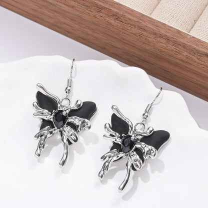 1 Piece Elegant Cute Streetwear Butterfly Asymmetrical Alloy Drop Earrings