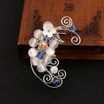 1 Piece Elegant Exaggerated Leaf Flower Butterfly Imitation Pearl Aluminum Ear Cuffs