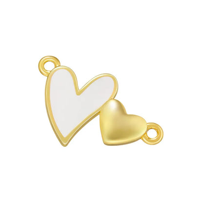 1 Piece Elegant Heart Shape Copper Enamel Plating Jewelry Accessories