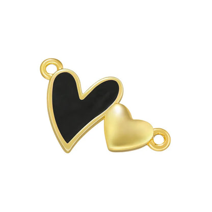 1 Piece Elegant Heart Shape Copper Enamel Plating Jewelry Accessories