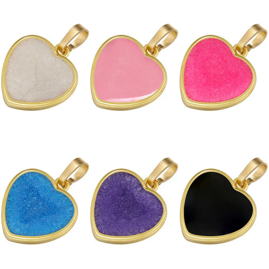 1 Piece Elegant Heart Shape Copper Enamel Plating Jewelry Accessories