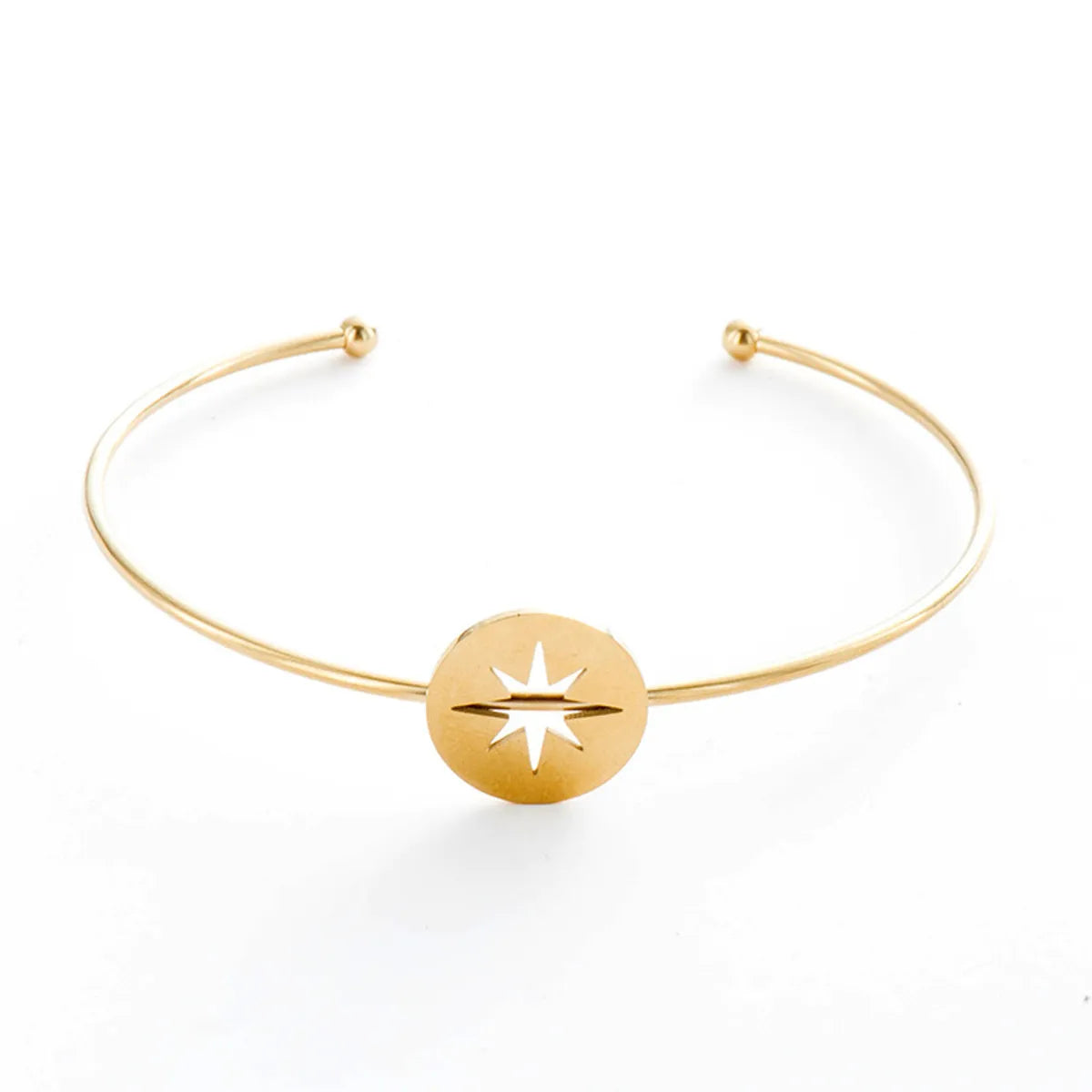 Elegant Hexagram 304 Stainless Steel 18K Gold Plated Bangle In Bulk