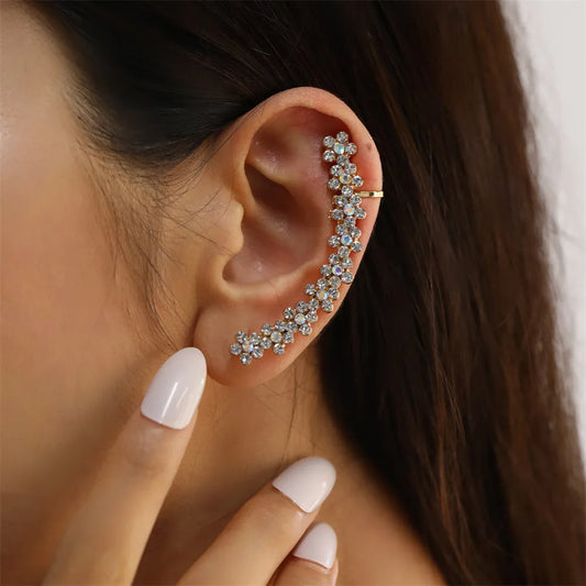 1 Piece Elegant Modern Style Flower Inlay Alloy Zircon Ear Studs