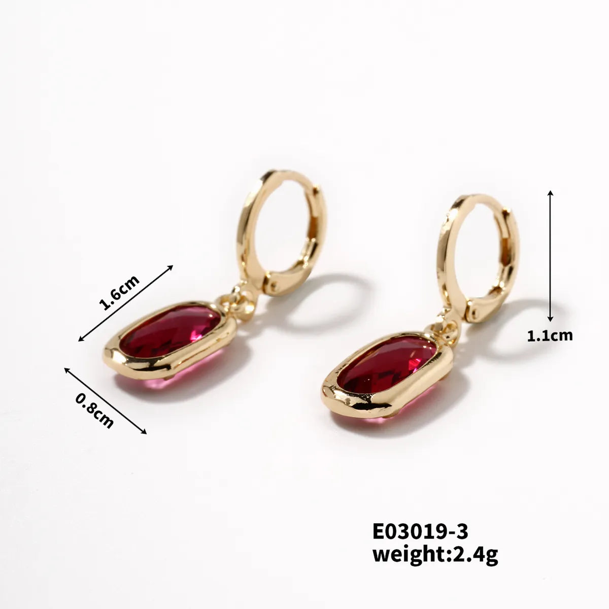 1 Piece Elegant Retro Artistic Oval Inlay Copper Resin Rhinestones K Gold Plated Drop Earrings