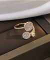 1 Piece Elegant Round Alloy Inlay Zircon Women'S Open Ring