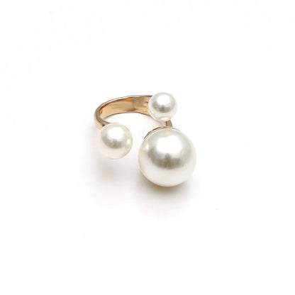 1 Piece Elegant Round Artificial Pearls Alloy Wholesale Open Ring