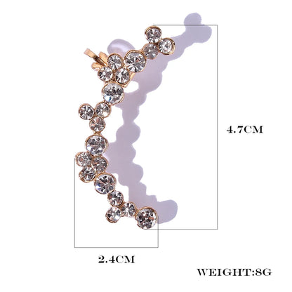 1 Piece Elegant Shiny Geometric Inlay Zinc Alloy Rhinestones Gold Plated Ear Cuffs