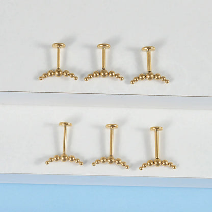 1 Piece Elegant Simple Style Artistic Solid Color Plating Stainless Steel Lip Stud Ear Studs