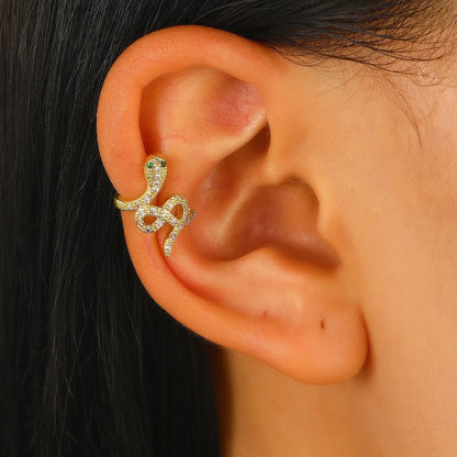 1 Piece Elegant Snake Copper Ear Cuffs