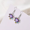 1 Piece Elegant Streetwear Cross Heart Shape Flower Asymmetrical Alloy Drop Earrings