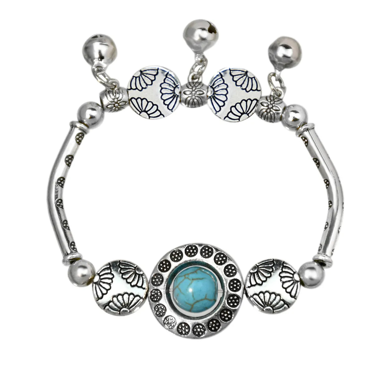 1 Piece Ethnic Style Bell Alloy Turquoise Plating Women's Bracelets