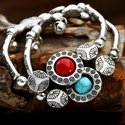 1 Piece Ethnic Style Bell Alloy Turquoise Plating Women's Bracelets