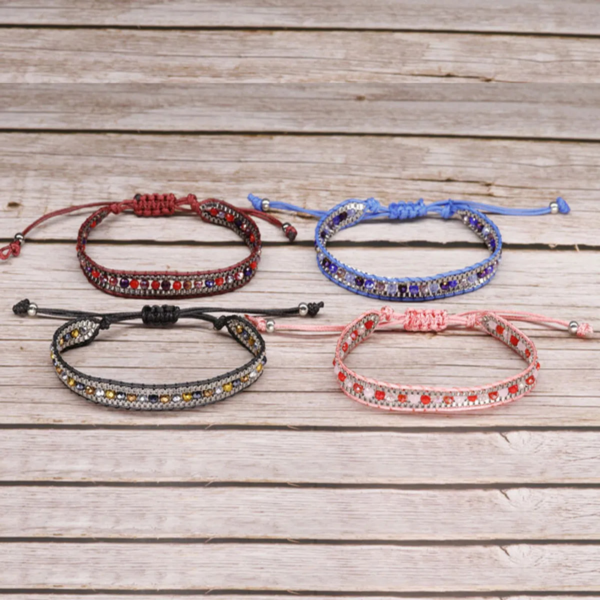 1 Piece Ethnic Style Circle Crystal Rope Beaded Knitting Women's Bracelets