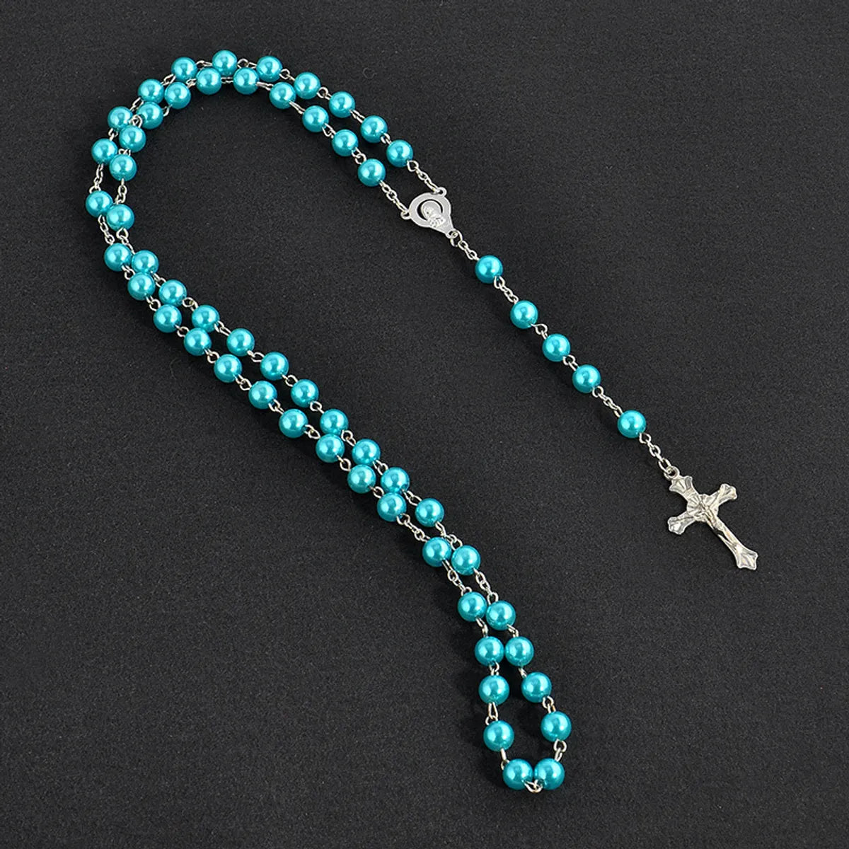 1 Piece Ethnic Style Cross Imitation Pearl Alloy Plating Unisex Necklace