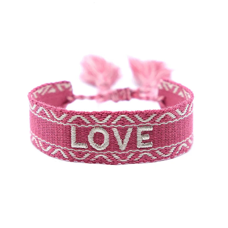 Ethnic Style Letter Rope Braid Unisex Bracelets