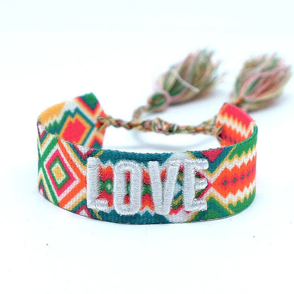 Ethnic Style Letter Rope Braid Unisex Bracelets