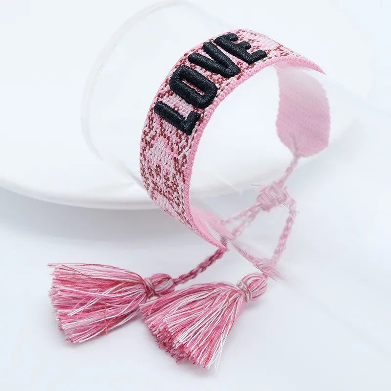 Ethnic Style Letter Rope Braid Unisex Bracelets