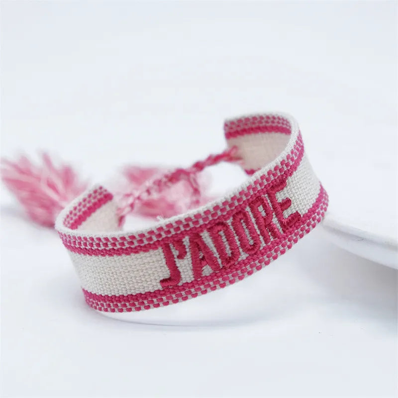 Ethnic Style Letter Rope Braid Unisex Bracelets